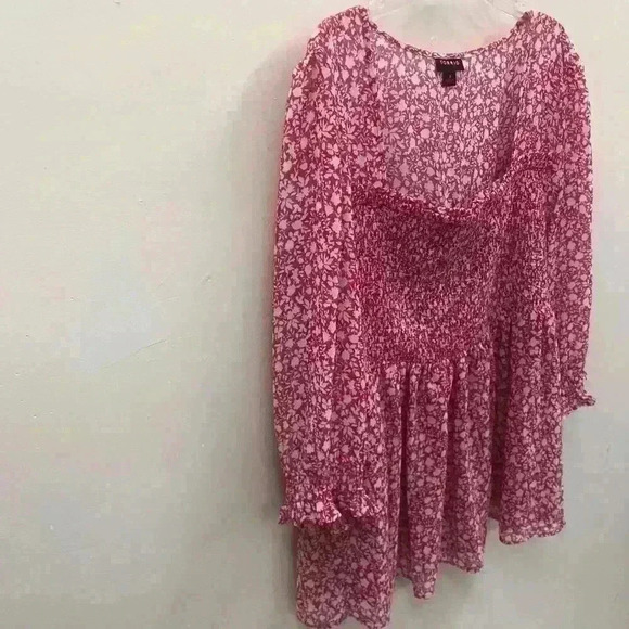 TORRID Pink White Floral Print Polyester Blouse - Picture 6 of 8